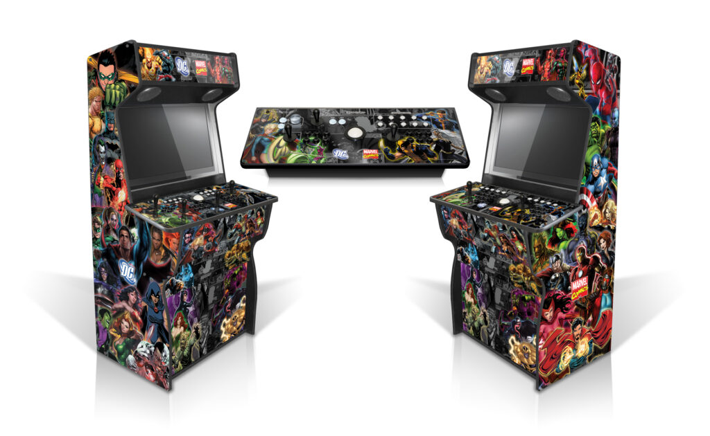 DC-Marvel Arcade Cabinet Double Mockup