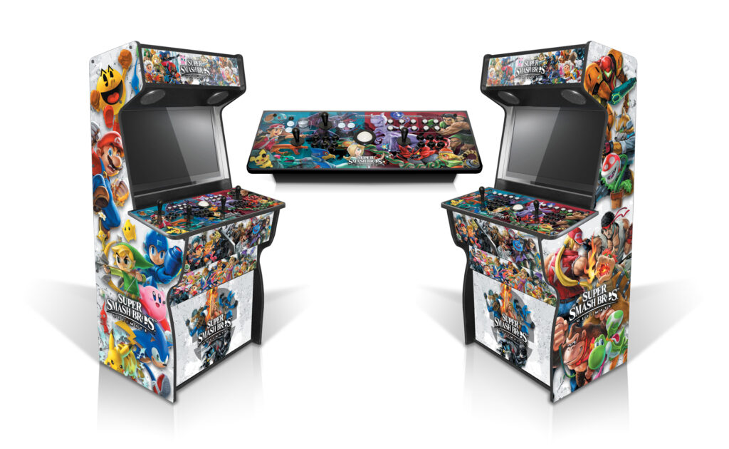 Smash Bros Arcade Cabinet Double Mockup
